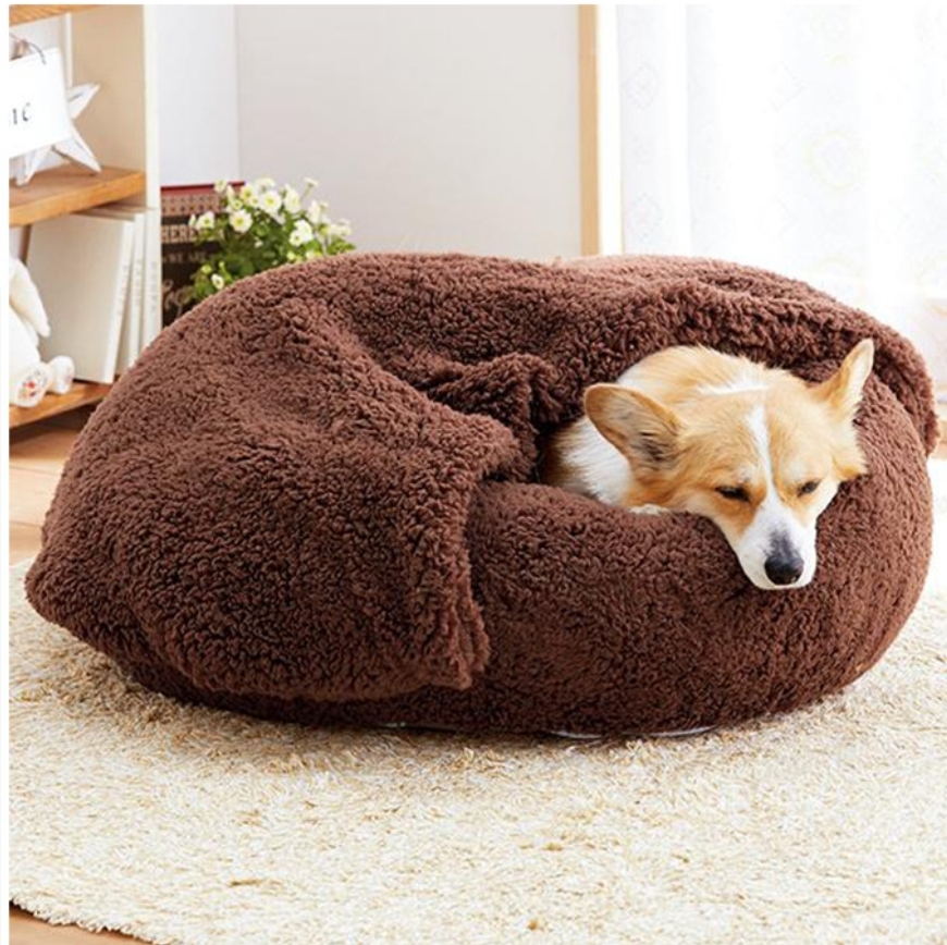 【WAWAWA】日韓款蛋塔型可拆蓋毯保暖貓狗寵物睡窩床墊(貓咪踏奶睡墊)