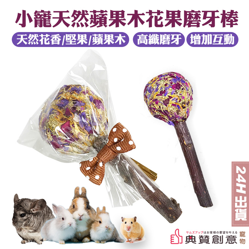 小寵天然蘋果木花果磨牙棒-3入組
