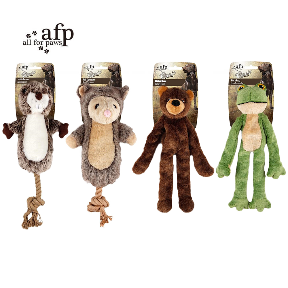 afp 林地經典系列 海狸/負鼠/棕熊/青蛙 優質材料工藝 增加玩具使用時間 狗玩具 耐咬玩具