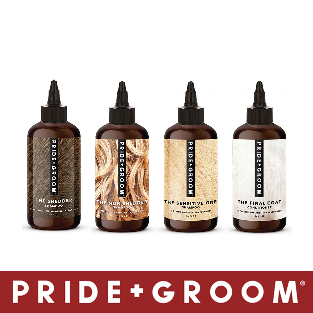 PRIDE+GROOM 普萊德洗沐專家 寵物沙龍洗沐組合(洗毛精473ml+潤絲473ml)