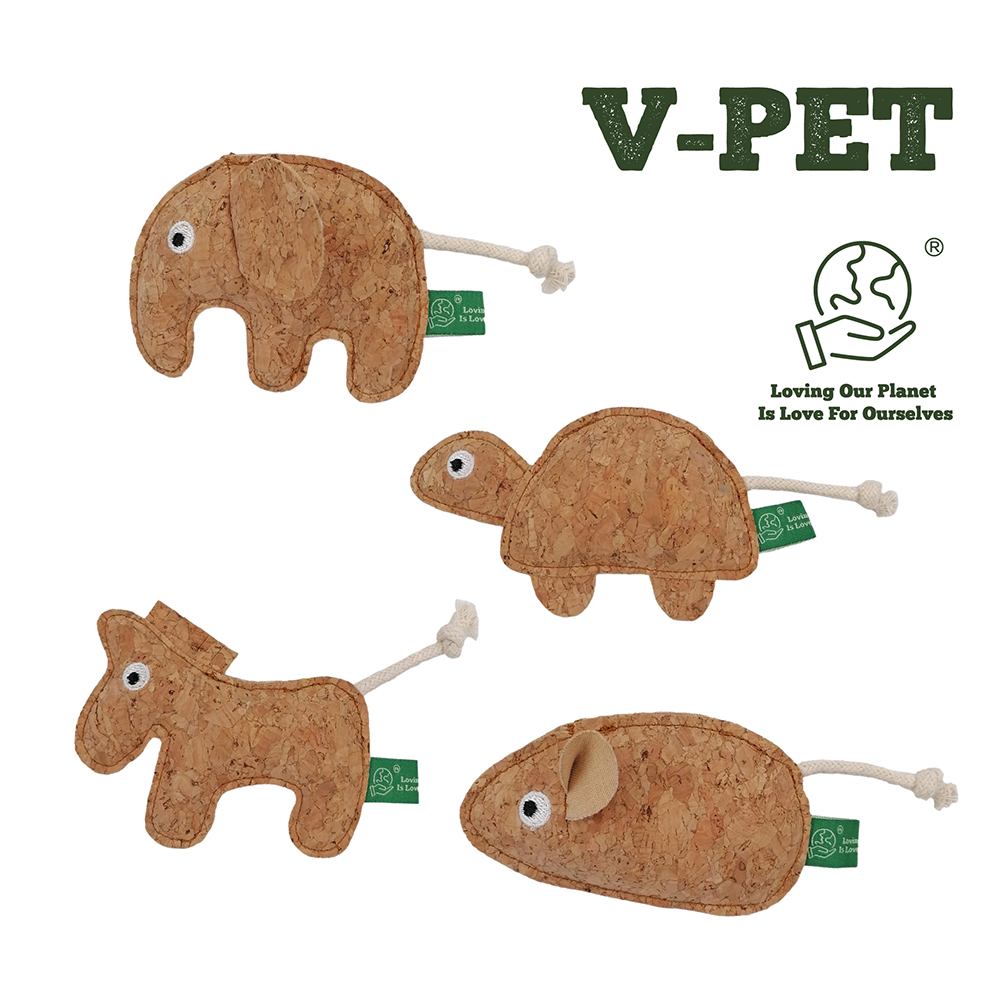 【貓薄荷軟木布系列】耐咬耐磨玩具 V-PET 玩偶 （共四款）