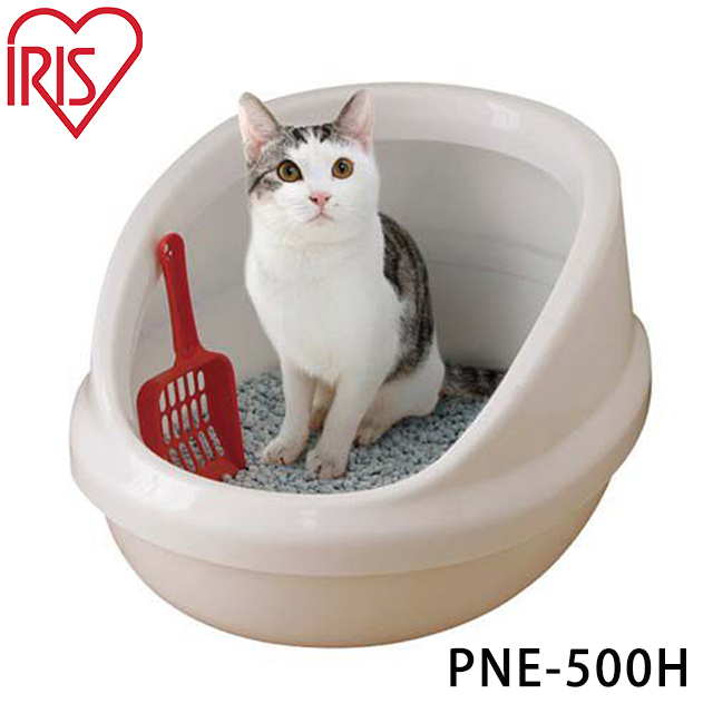 日本IRIS-PNE-500H簡易加高貓便盆-白
