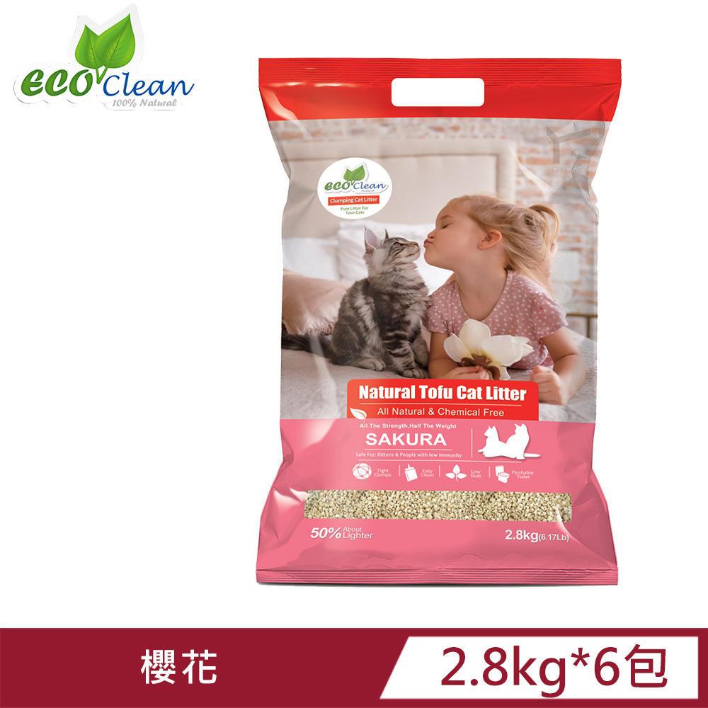 【6包】ECO艾可天然草本輕質型豆腐貓砂(2.8kg/6.17lbs) - 櫻花