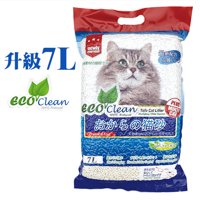 【6入組】Eco Clean艾可豆腐貓砂-原味 7L(約2.8公斤)