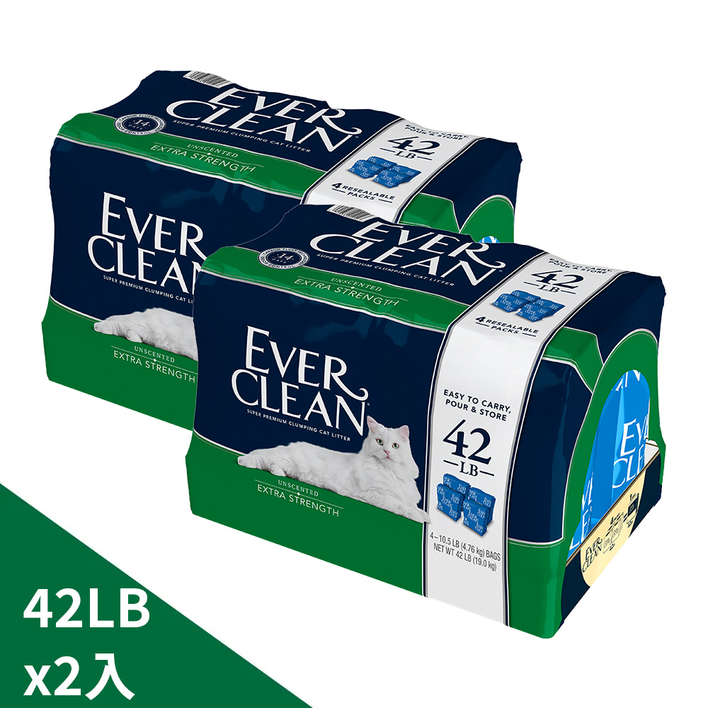 【2入】【EverClean 藍鑽】強效低敏結塊貓砂42lb