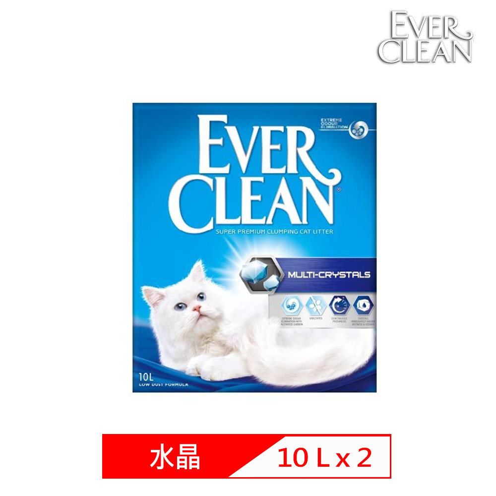 【2入組】EVER CLEAN藍鑽超凝結貓砂-水晶結塊貓砂 10L(9公斤)