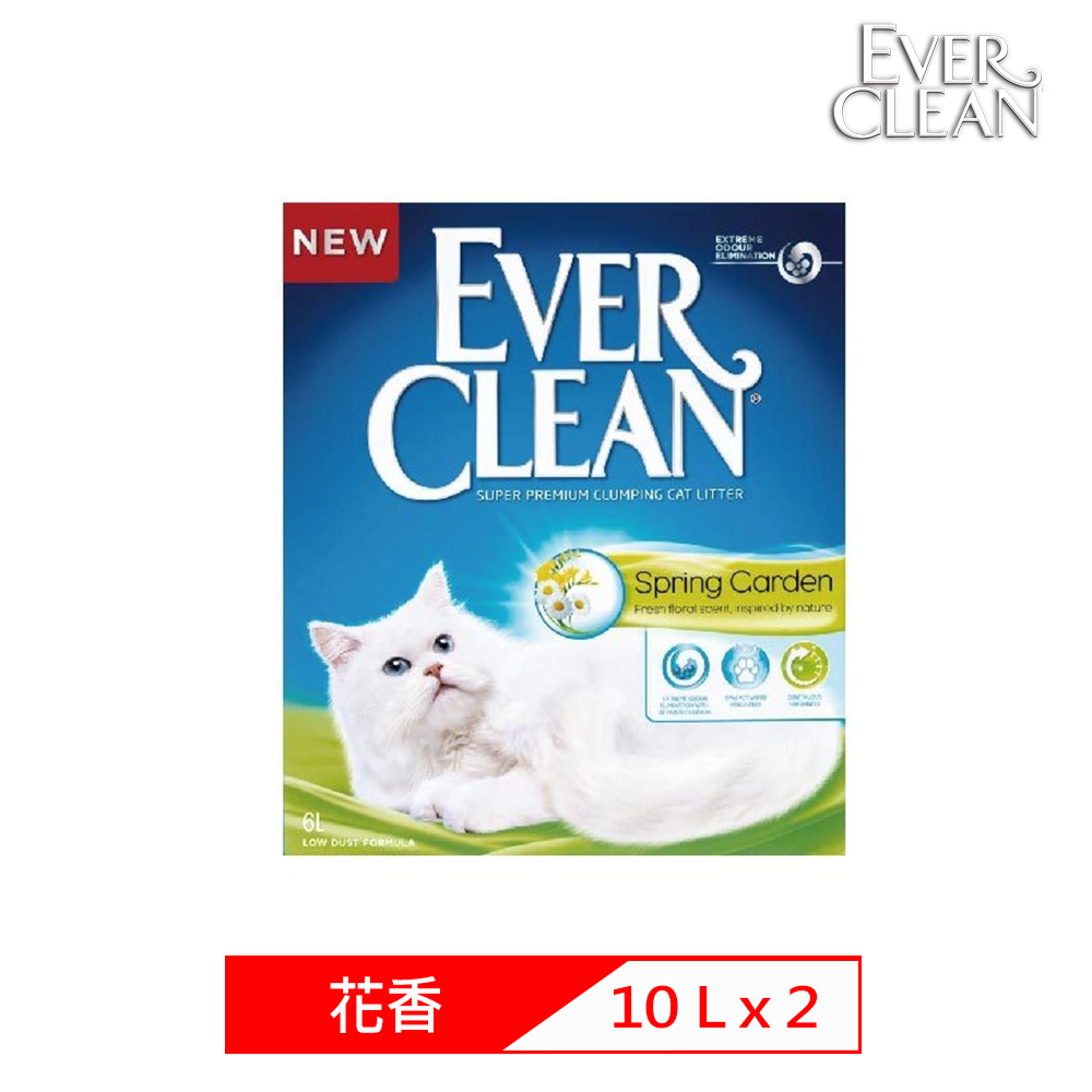 【2入組】EVER CLEAN藍鑽超凝結貓砂-花語香氛結塊貓砂 10L(9公斤)