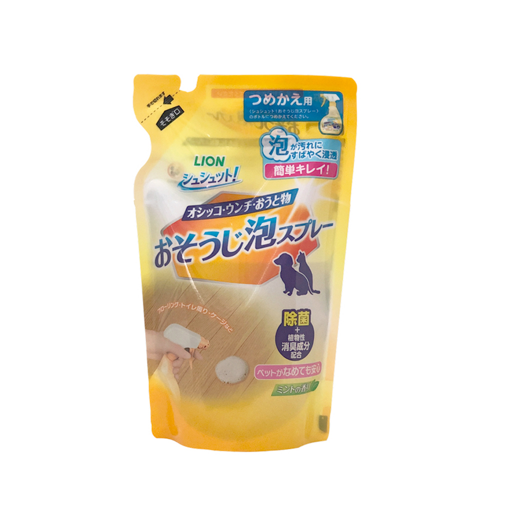日本 Lion 寵物掃除用泡沫噴霧 (補充包) LI00346 250ml