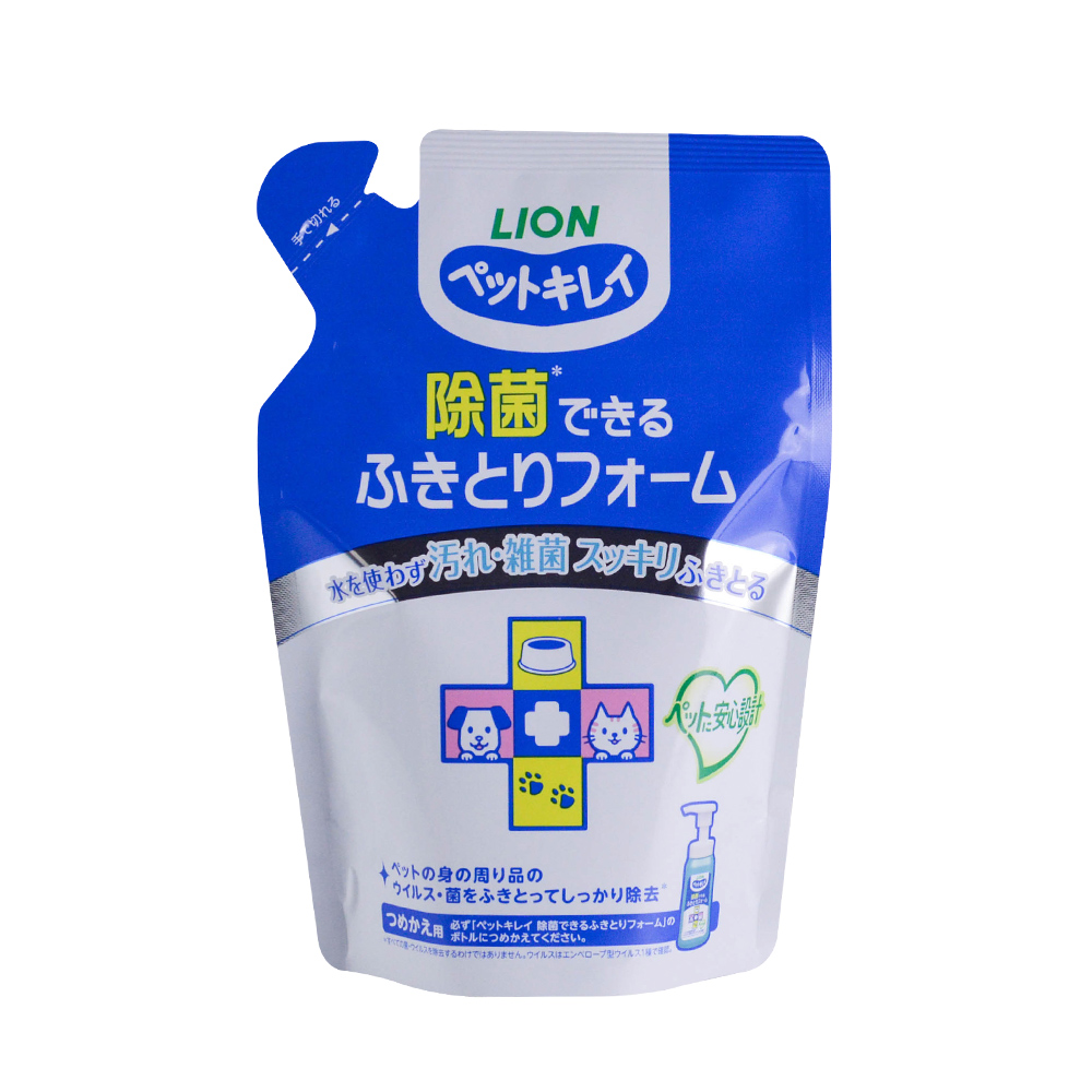 日本LION PET綺麗系列 犬貓潔淨慕斯補充包 200ml