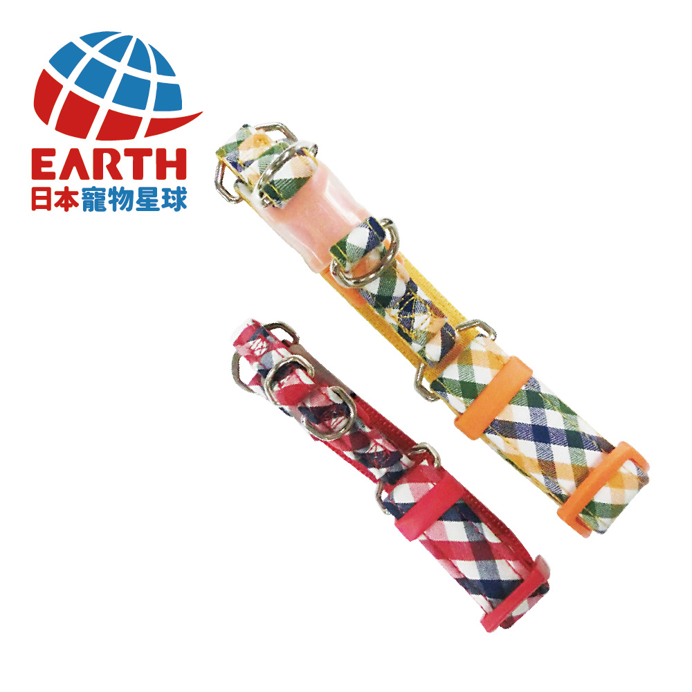 〖日本EARTH PET〗日本專利散步趣-雙色格子防勒項圈系列(2S)/犬用