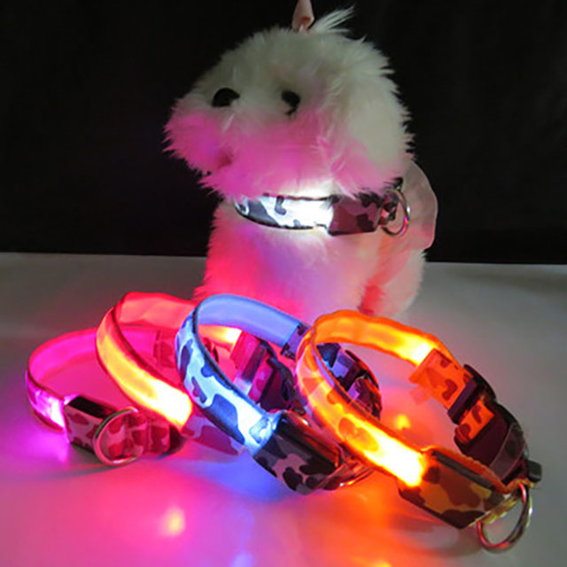 寵物迷彩LED發光項圈 7 入
