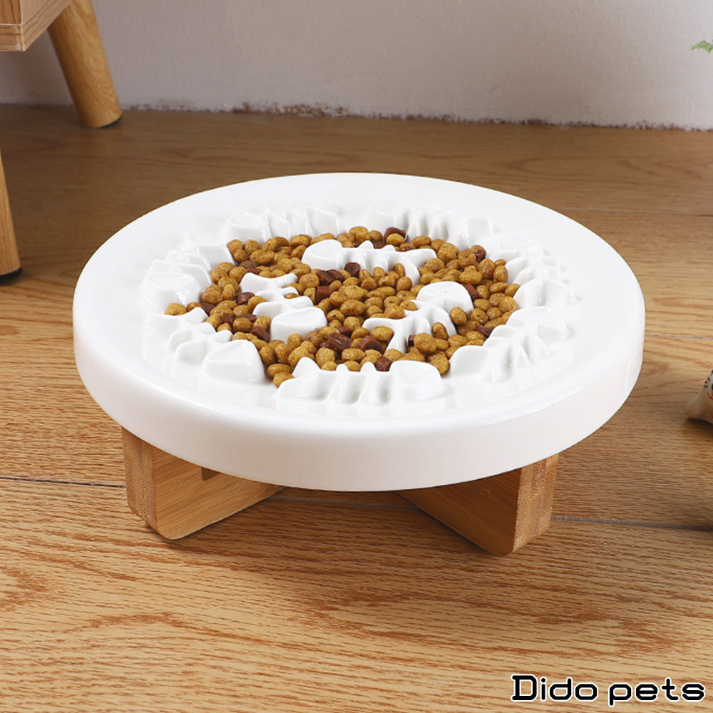 【Dido Pets】陶瓷製 加高款寵物慢食碗(PT041)