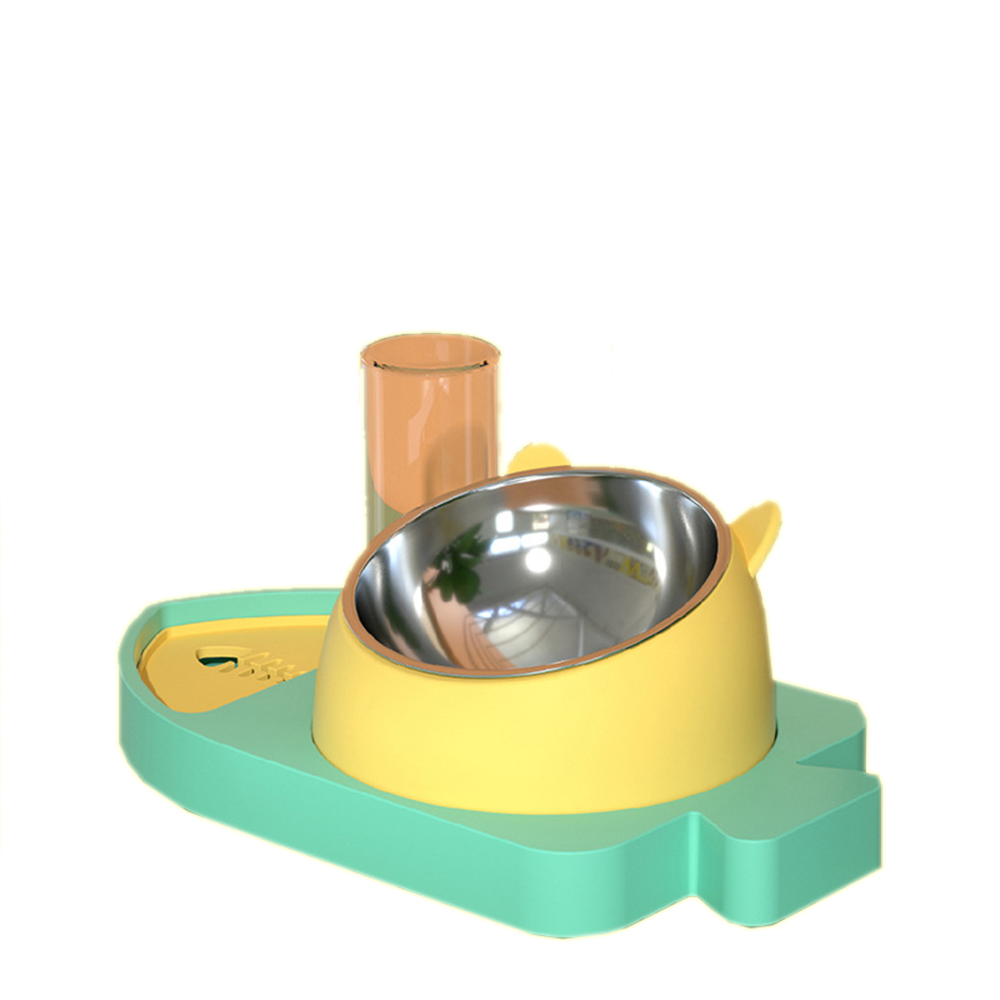 【寵物愛家】寵物三合一自動補水餵食小魚造型飲水器餵食碗