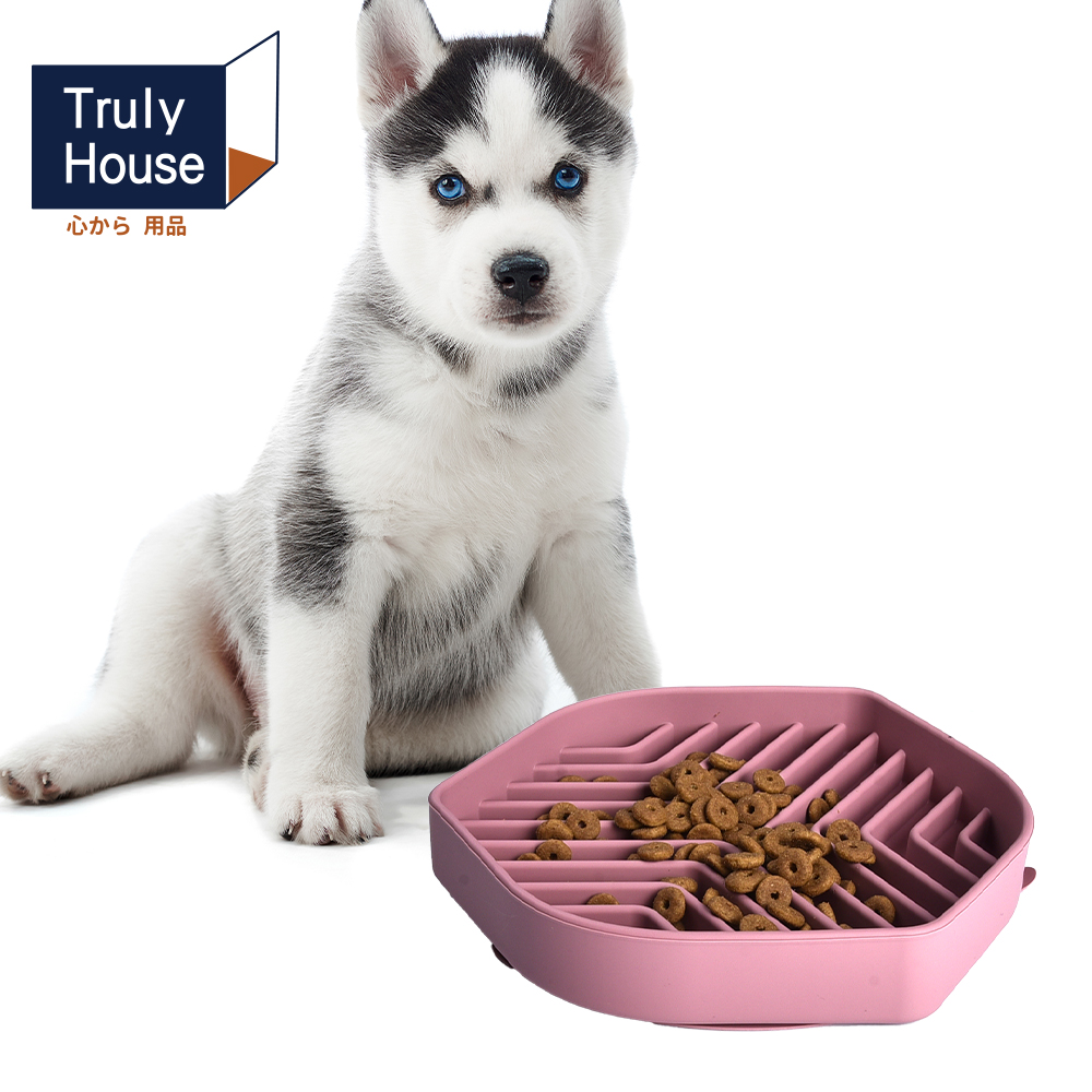 【Truly House】寵物頂級矽膠慢食碗 加大款 防打翻設計/防噎食碗/寵物碗(兩色任選)