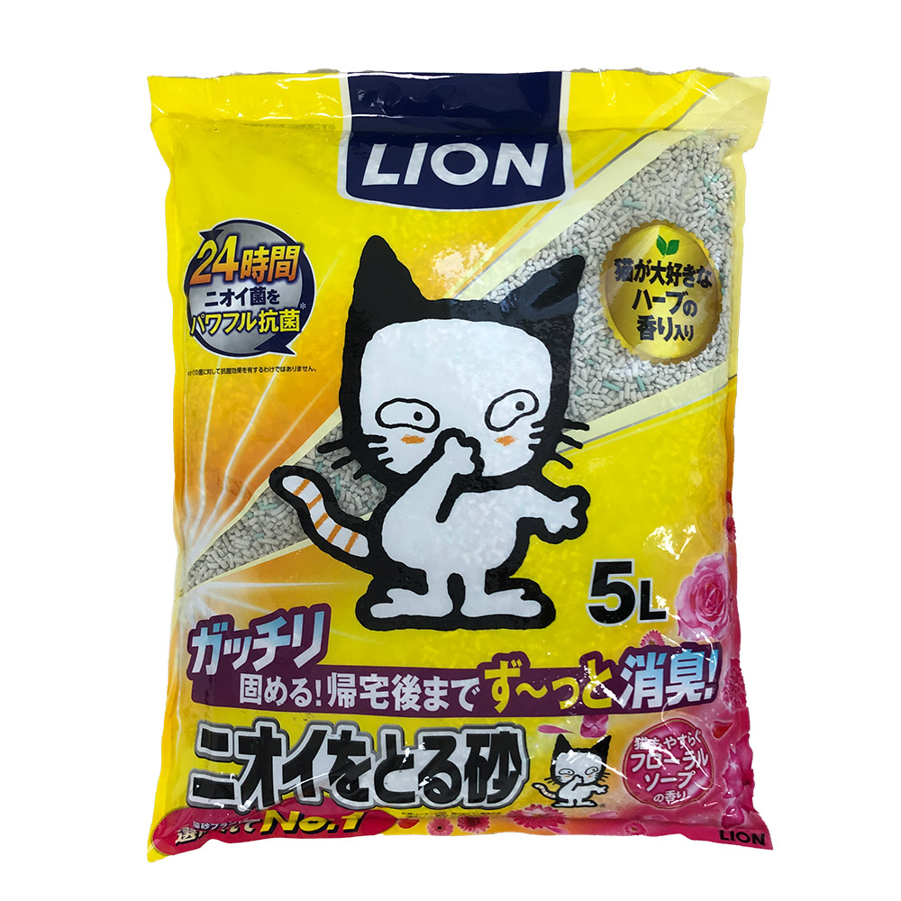 日本 Lion 抗菌消臭礦砂 花香 5L