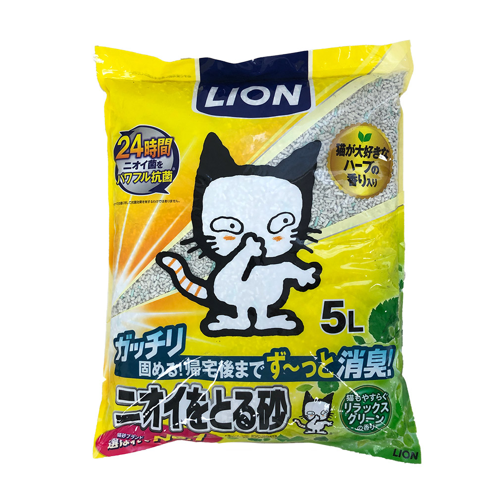 日本 Lion 抗菌消臭礦砂 綠茶香 5L