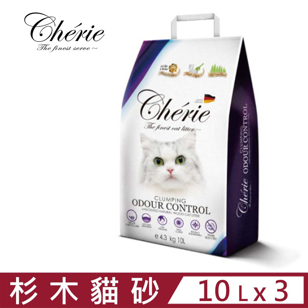 【3入組】德國Cherie法麗有機凝結杉木貓砂 4.3kg/10L