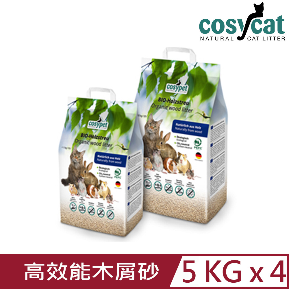 【4入組】德國渴璽COSYCAT-高效能木屑砂（崩解型）5kg/10L (JE03)