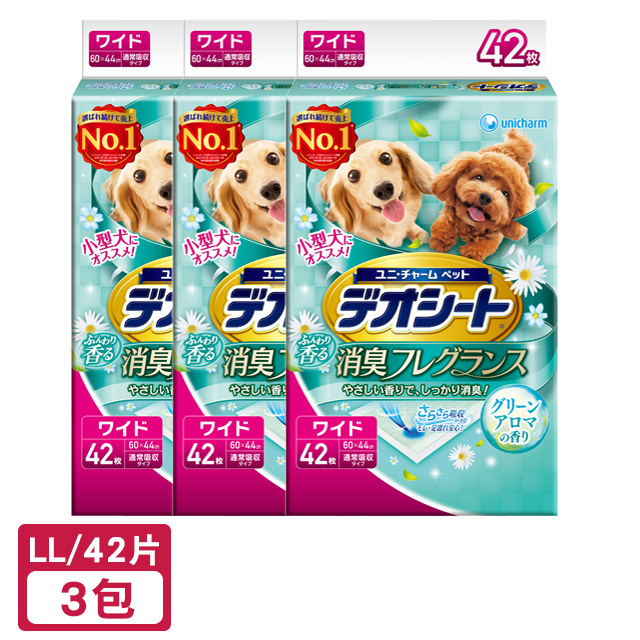 日本Unicharm消臭大師 森林香狗尿墊 LL 42片-3包組