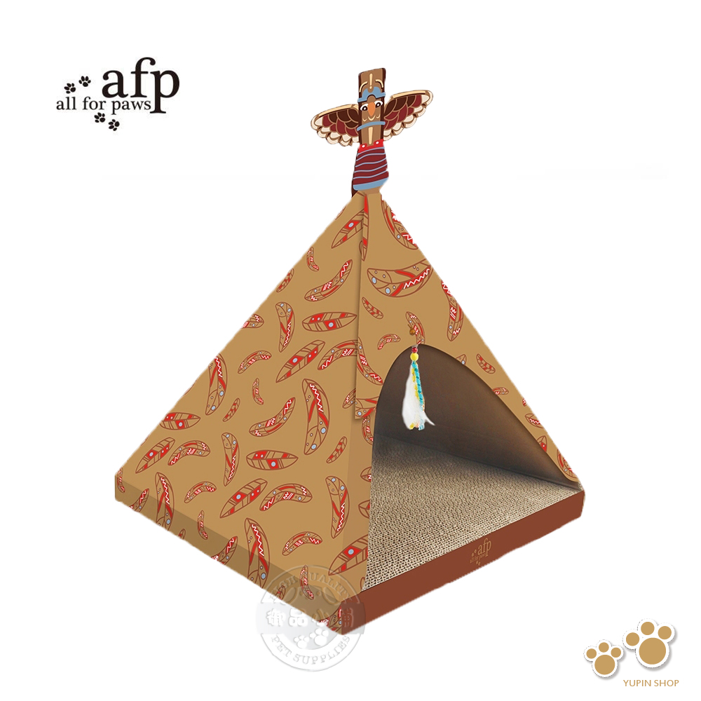 afp 追夢系列 原野帳篷貓抓板 精緻刺繡設計 抓板造型 貓窩 貓咪玩具 貓抓板 帳篷 追逐 猛撲