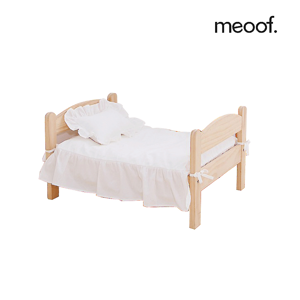 meoof 寵物木製小床│白 - 荷葉邊款