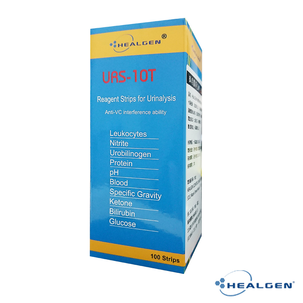 Healgen寵物尿液檢測分析試紙(10項測試)-100支入/筒