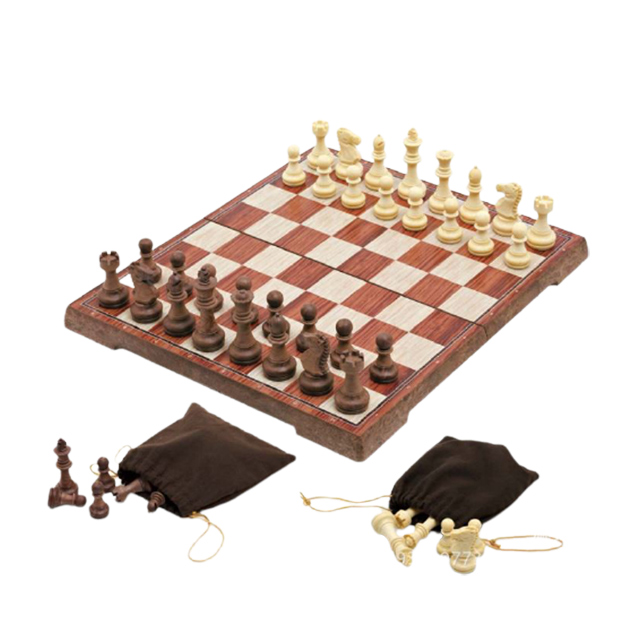 原木質感棋盤 國際象棋 磁性西洋棋 益智棋牌桌遊 可摺疊棋盤 36x31x2.2cm XL號