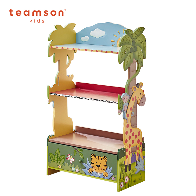 Teamson 叢林探險木製兒童書架
