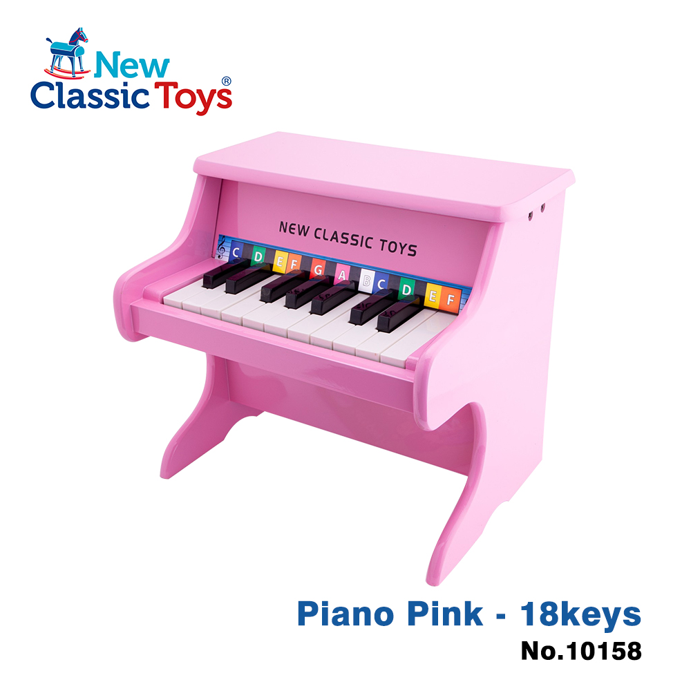 【荷蘭 New Classic Toys】幼兒18鍵鋼琴玩具-甜心粉 10158