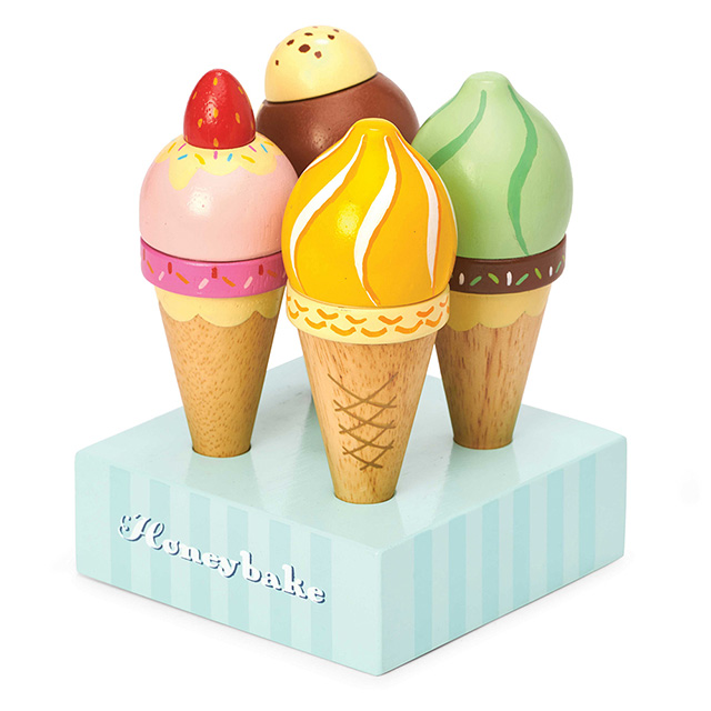 英國 Le Toy Van 角色扮演系列-甜筒冰淇淋木質玩具組 (TV328)
