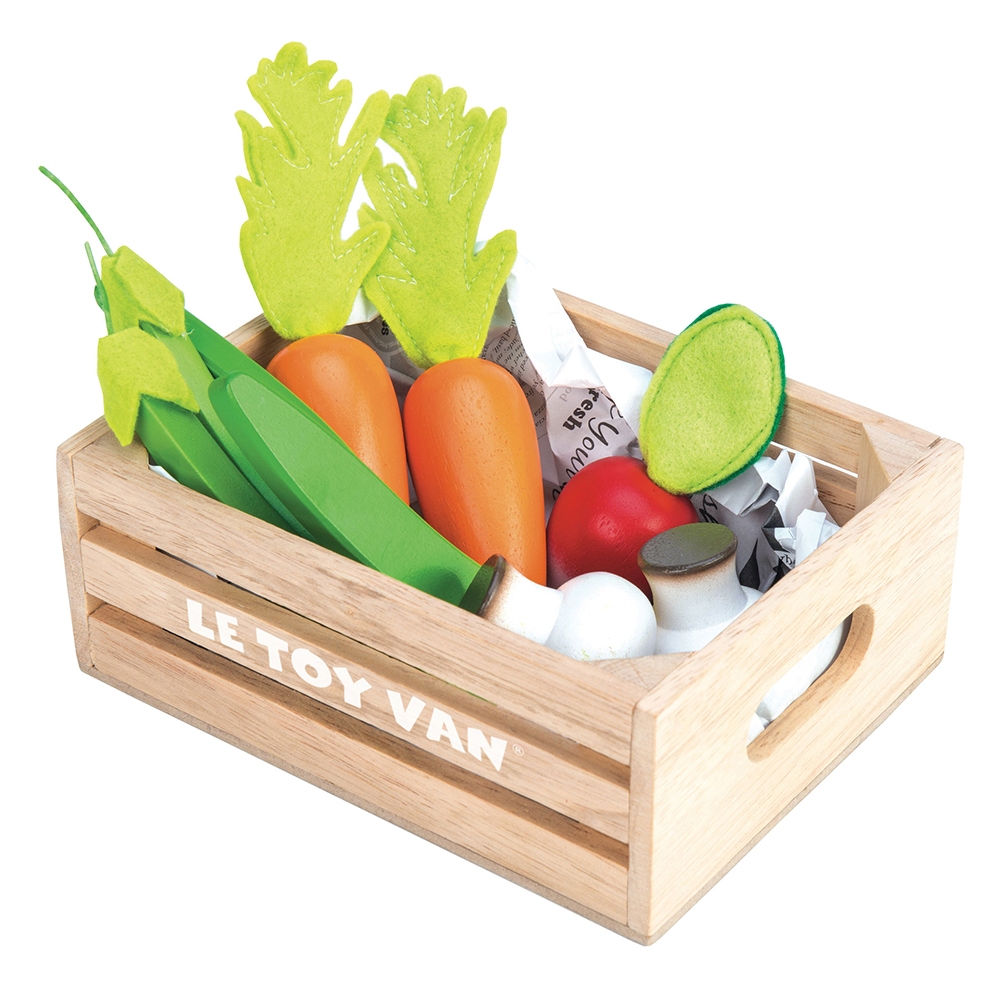 英國 Le Toy Van 角色扮演系列-新鮮蔬菜盒木質玩具組 (TV182)