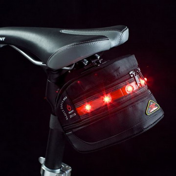 炫彩騎行LED警示燈防水鞍座包