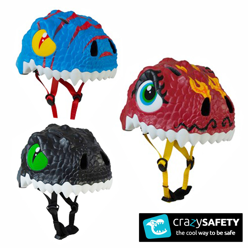 crazySAFETY瘋狂安全帽 丹麥設計3D動物造型兒童安全帽-恐龍