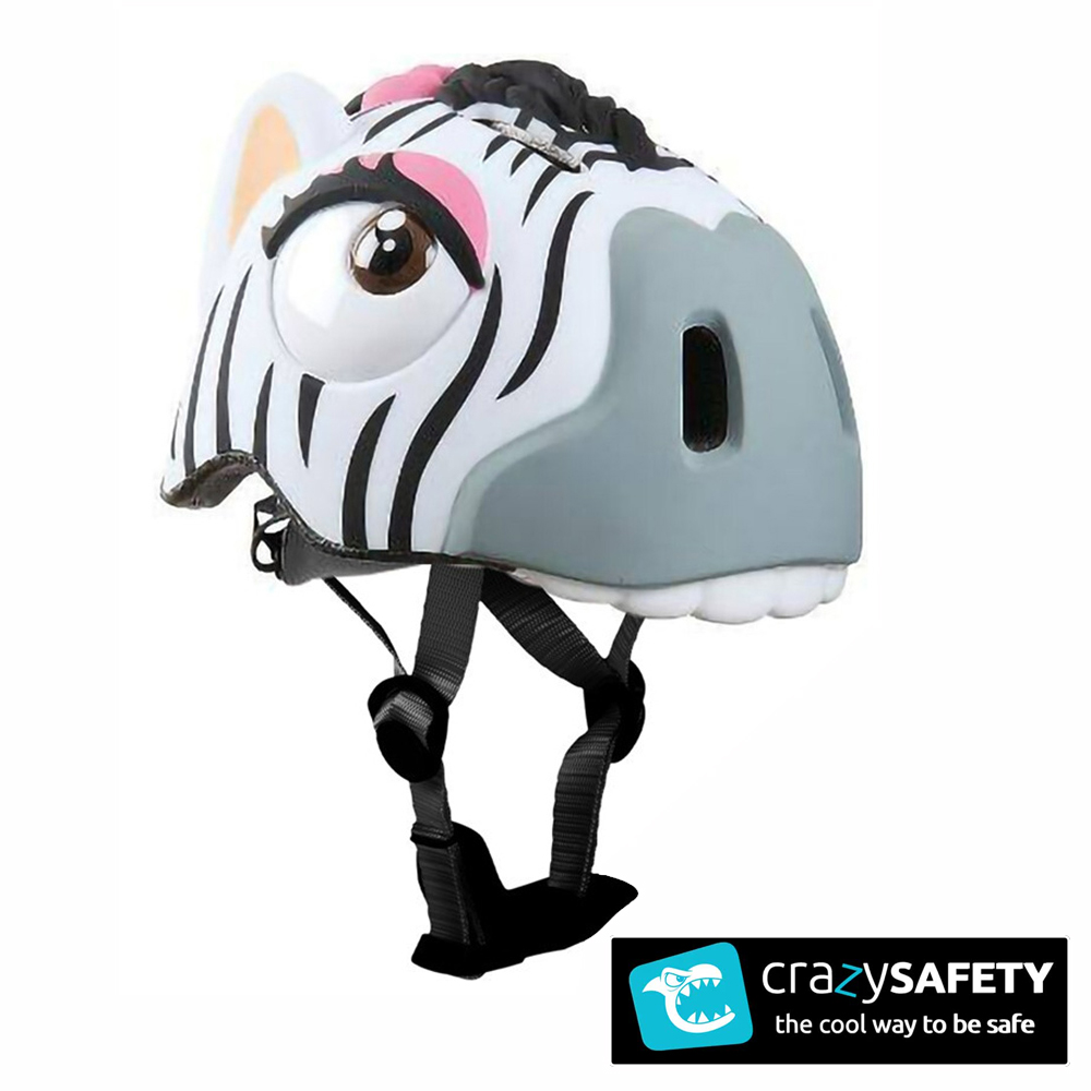 crazySAFETY瘋狂安全帽 丹麥設計3D動物造型兒童安全帽-斑馬