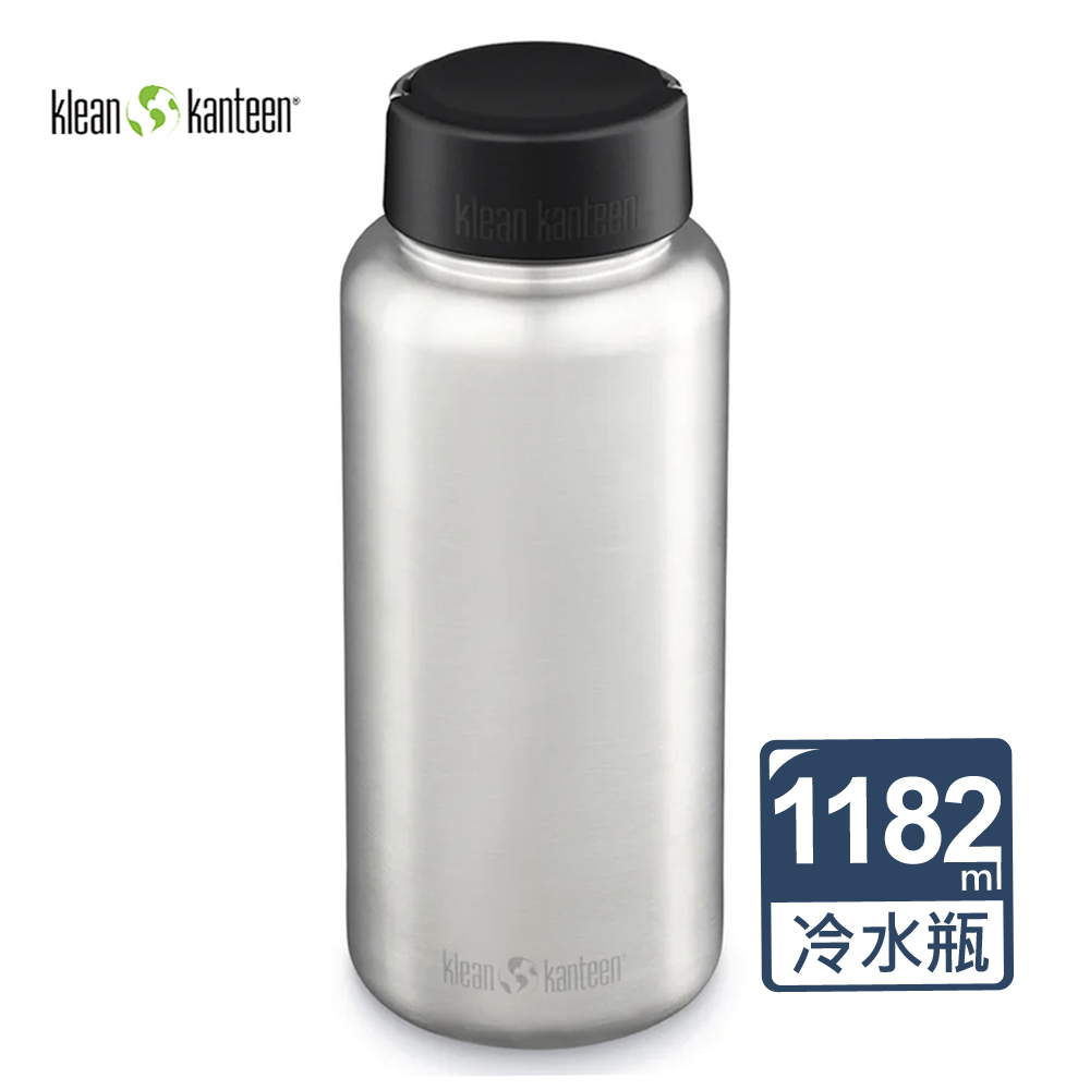 美國Klean Kanteen可利寬口鋼瓶1182ml-原色鋼