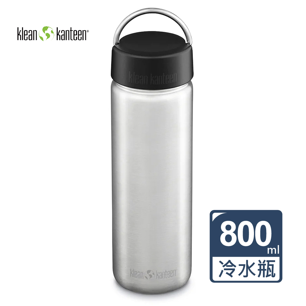 美國Klean Kanteen可利寬口鋼瓶800ml-原色鋼