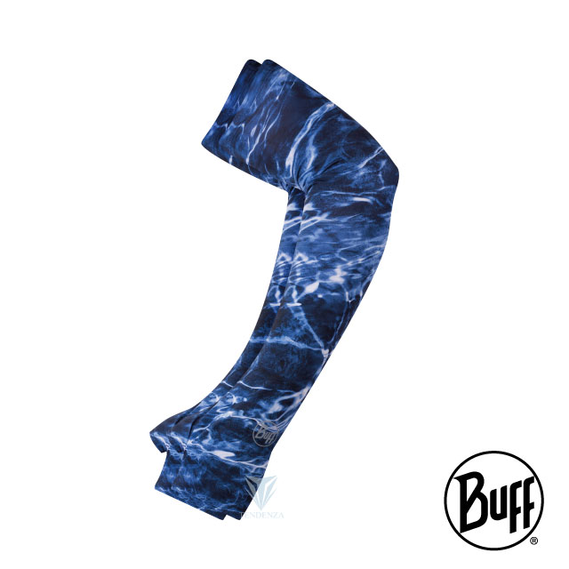 [BUFF BF122821 透氣快乾抗UV半掌式袖套 - 授權款深藍波紋
