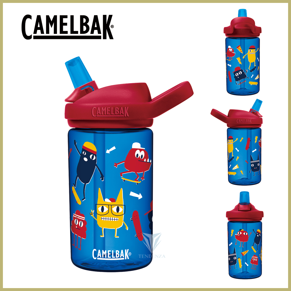 [CamelBak 400ml eddy+ kids兒童吸管運動水瓶-滑板怪獸