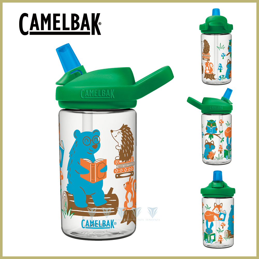 CamelBak 400ml eddy+ kids兒童吸管運動水瓶-動物讀書會