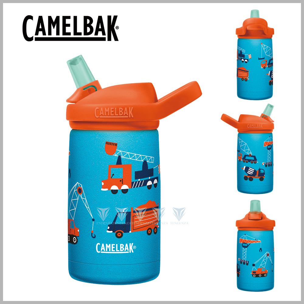 CamelBak 350ml eddy+ kids兒童吸管不鏽鋼保溫瓶(保冰)-工程推土車