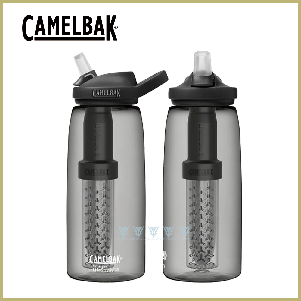 CamelBak 1000ml LifeStraw濾心 eddy+多水吸管水瓶RENEW 炭黑
