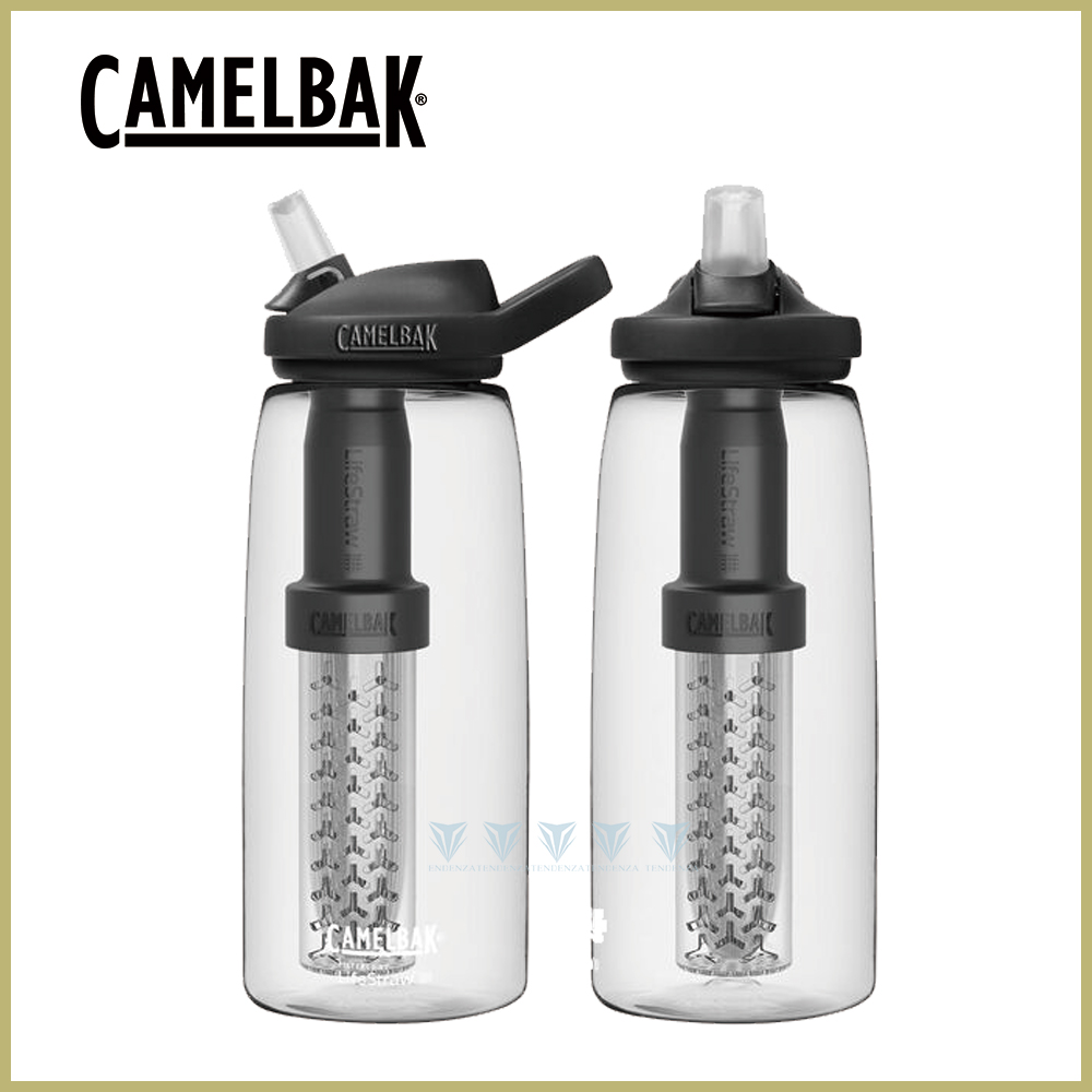 CamelBak 1000ml LifeStraw濾心 eddy+多水吸管水瓶RENEW 晶透白