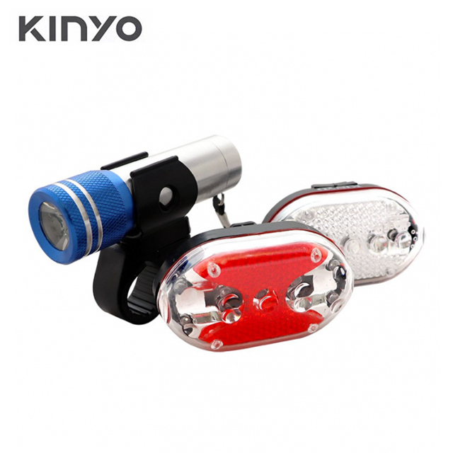 KINYO 25W高亮度自行車燈組(前燈*1+警示後燈*2) 手電筒自行車燈兩用