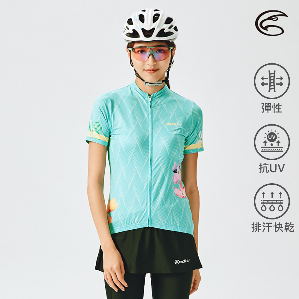 ADISI ABL2192207女抗UV快乾短袖自行車衣 / 月白藍
