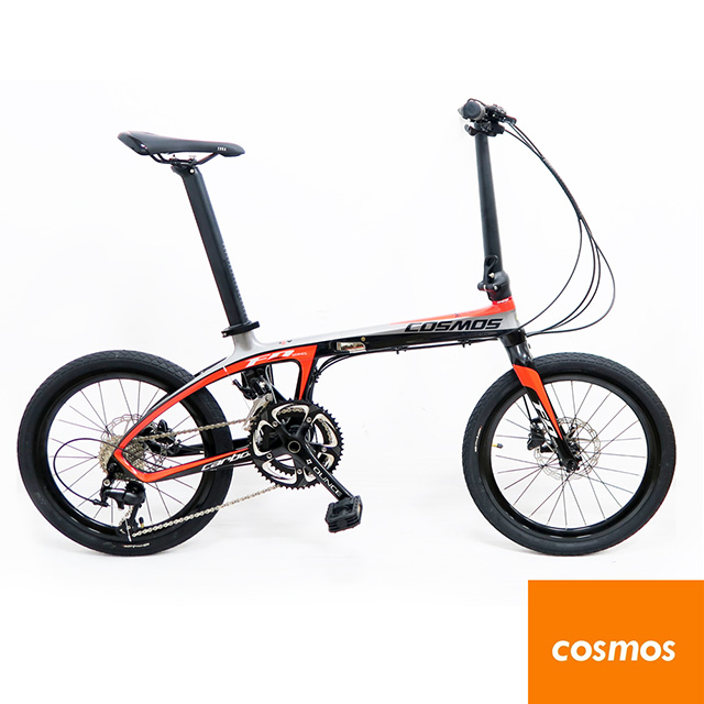 COSMOS FD-Z1 PLUS 碳纖維車架20吋22速105變速系統碟煞折疊單車/小折-鈦黑紅