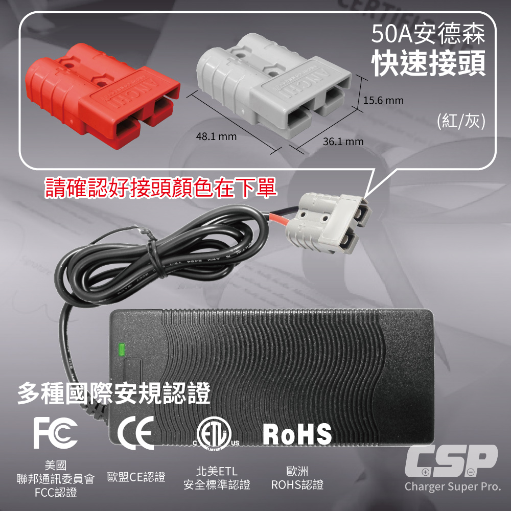 CSP 堆高機和託板車48V2A工業電池充電器智慧電動堆高機電池充電器