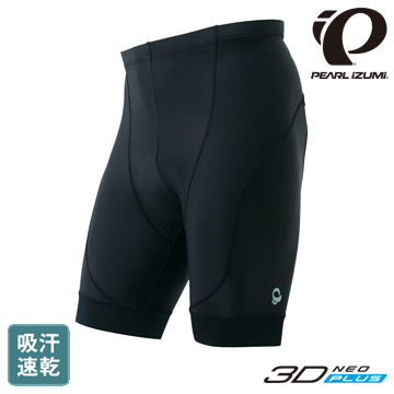 【PEARL iZUMi】日本進口 涼感抗UV吸汗速乾男短車褲 A220-3DNP-1 黑