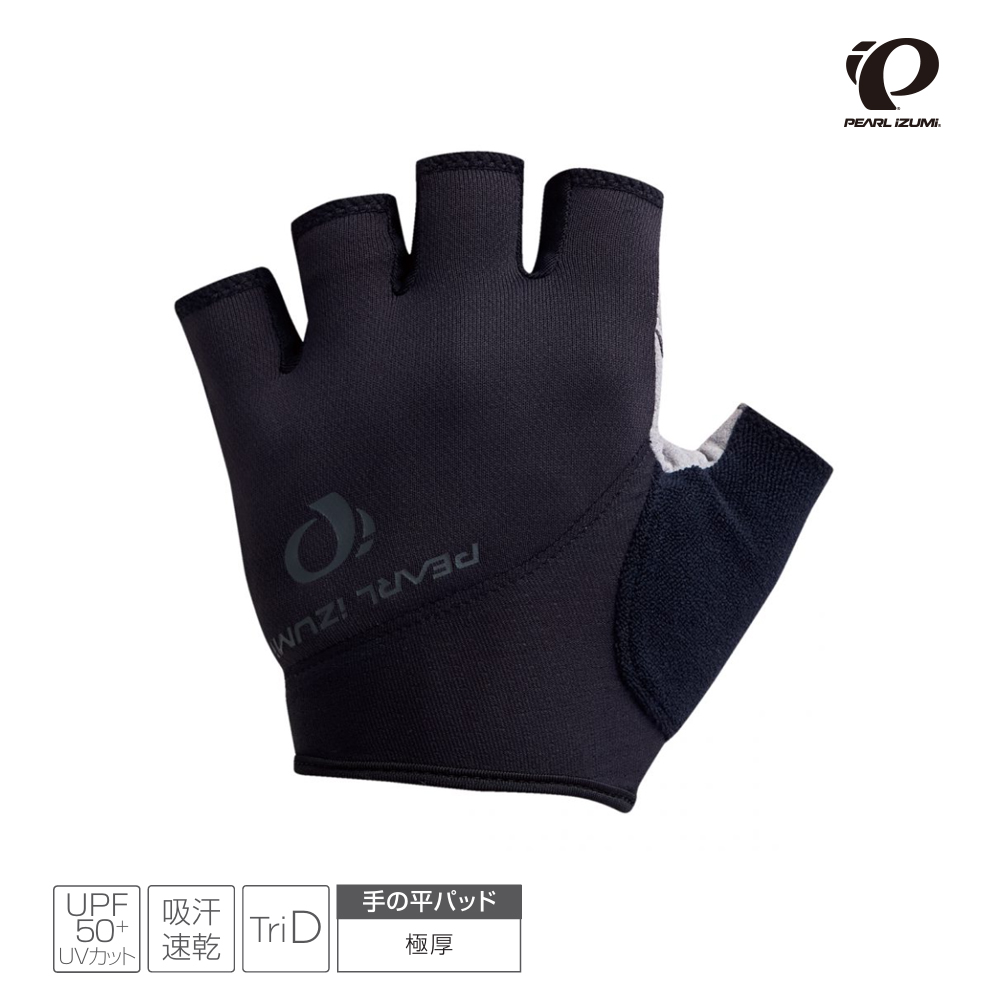 【Pearl izumi】34-13半指手套 極厚墊 黑 (短指手套/半指手套/短手套/單車手套/抗UV手套/防滑手套