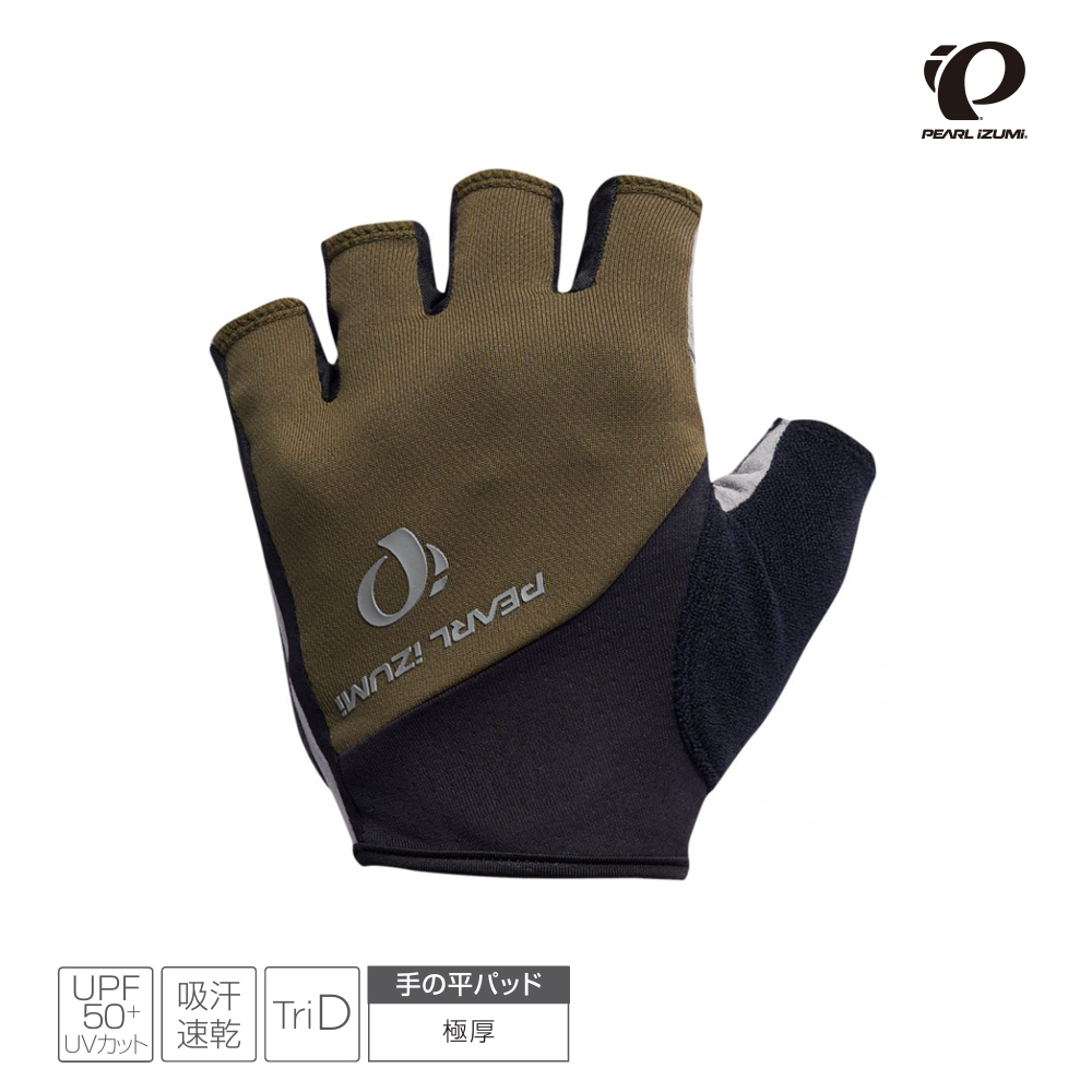 【Pearl izumi】34-18半指手套 極厚墊 軍綠 (短指手套/半指手套/短手套/單車手套/抗UV手套/防滑