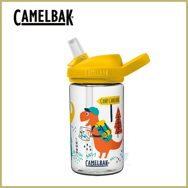 CamelBak 400ml eddy+ kids兒童吸管運動水瓶-露營恐龍